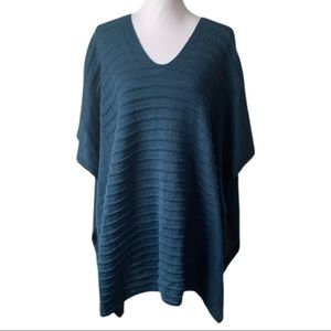 Vince Camuto Sweaters - Vince Camuto Ribbed Knit Poncho One Size Teal Vince Camuto Sweaters - Vince Camuto Ribbed Knit Poncho One Size Teal
